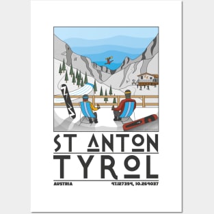 St Anton, Tyrol, Austria Retro Travel Posters and Art